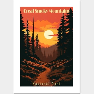 Great Smoky Mountains national park vintage travel poster Posters and Art